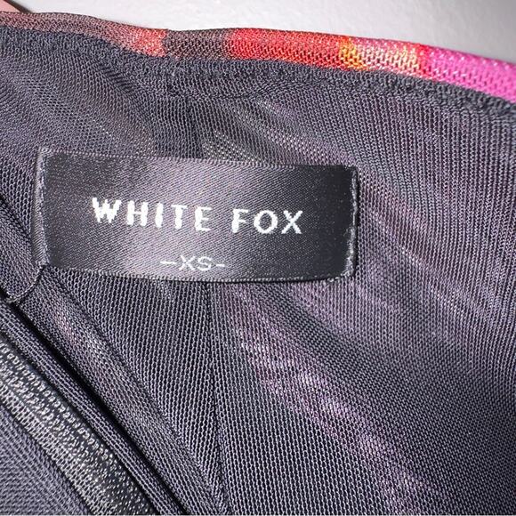 White Fox Mesh Slit Hem Front Mini Skirt Zipper Zip Up Back Stretch Sexy Short - Picture 3 of 11